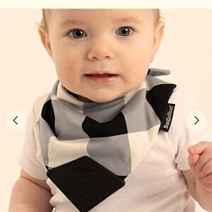 Booginheads baby bandanna bibs buffalo print with teethers 2 pack